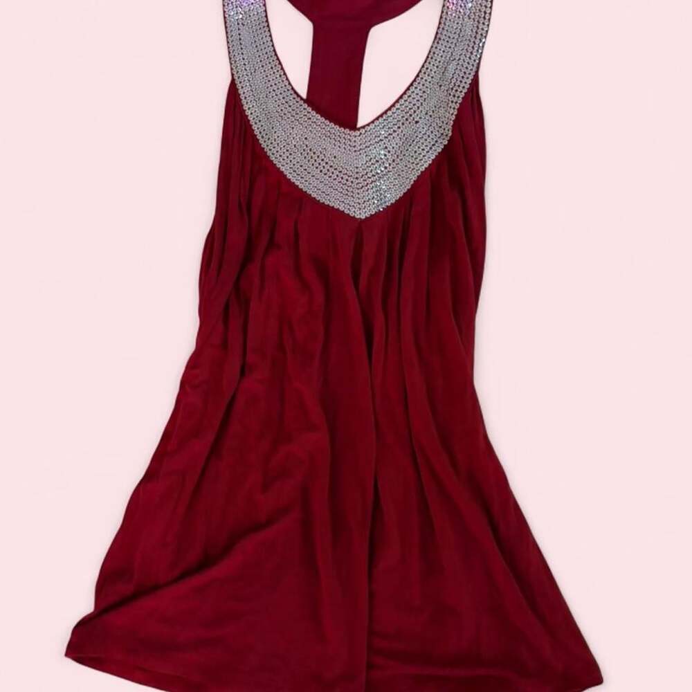 Women's Red and Burgundy Vest